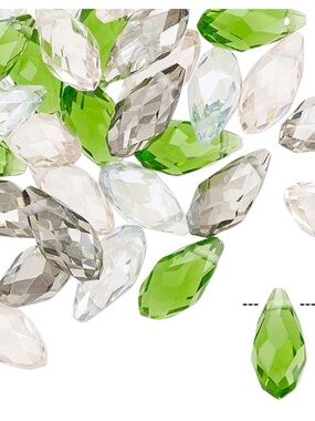 Faceted Briolette Crystal Drops 12x6mm – 40pc Pack for Jewellery Making